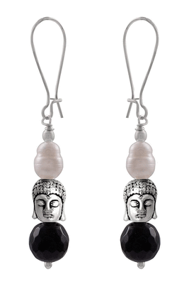 Silver pearl danglers-drops 1