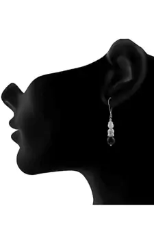 Silver pearl danglers-drops