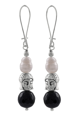 Silver pearl danglers-drops 3