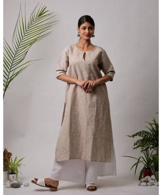 SriLanka Linen hand block Kurta Pants  Set 1