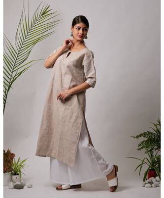 SriLanka Linen hand block Kurta Pants  Set 2