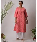 Leaf Linen Hand Block Kurta