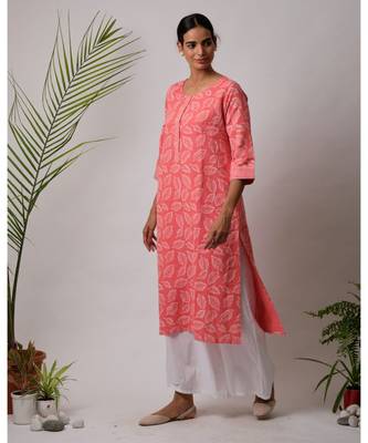 Leaf Linen Hand Block Kurta 2
