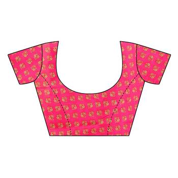 Pink Printed Art Silk Saree With Blouse 4