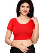 Women'S Red Cotton Stretchable Readymade Blouse