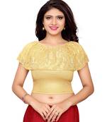 Women'S Golden Shimmer Stretchable Readymade Blouse