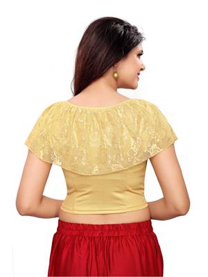 Women'S Golden Shimmer Stretchable Readymade Blouse 4