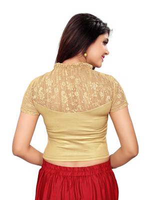 Women's Golden Shimmer Stretchable Readymade Blouse 4