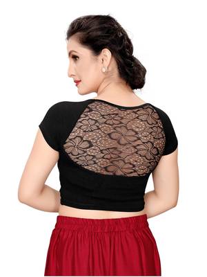 Women'S Black Cotton Stretchable Readymade Blouse 4