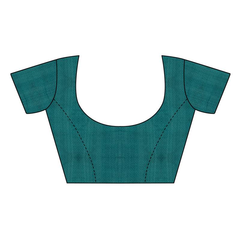 Green Printed Art Silk Saree With Blouse