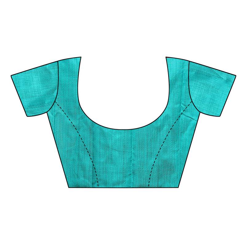 Green Printed Art Silk Saree With Blouse