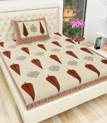 Cotton TC120 Hand Block Printed Ethnic Motif Single Bedsheet with One Pillow Cover