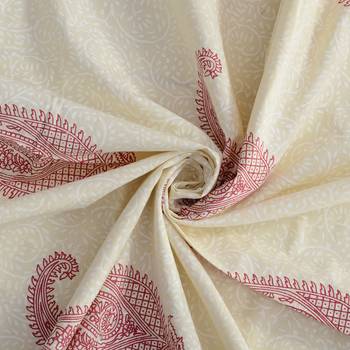 Cotton TC120 Hand Block Printed Ethnic Motif Single Bedsheet with One Pillow Cover 4