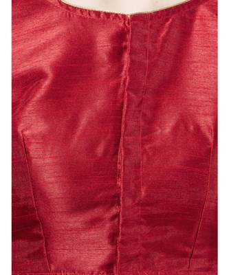 Red Woven Design Art Silk Embroidered blouse 4