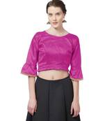 Pink Woven Design Art Silk blouse