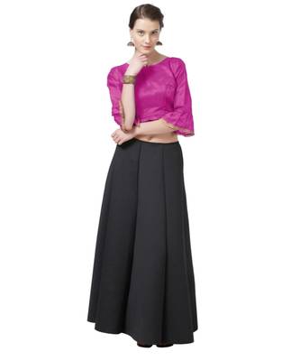 Pink Woven Design Art Silk blouse 2