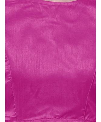 Pink Woven Design Art Silk blouse 4