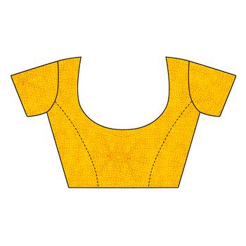 Yellow Printed Art Silk Saree With Blouse 4