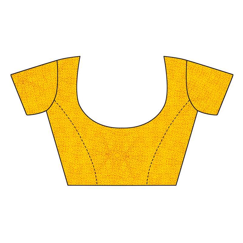 Yellow Printed Art Silk Saree With Blouse