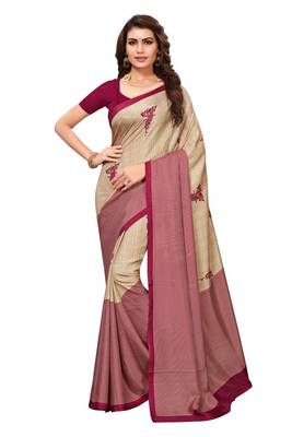 Multicolor Printed Art Silk Saree With Blouse 1