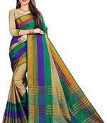 beige woven art silk saree with blouse