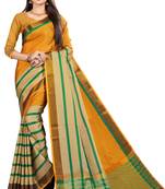 gold woven art silk saree with blouse
