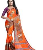 multicolor printed Georgette saree with blouse