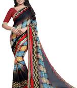 Multicolor Printed Georgette Saree With Blouse