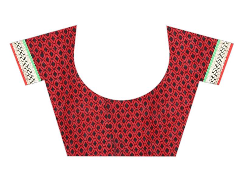 Multicolor Printed Georgette Saree With Blouse