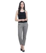 Grey Cotton Solid Casual Wear Trouser/Pant