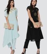 Combo Of Two Foil Print Kurtas