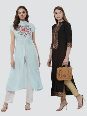 Combo Of Two Digital And Foil Print Kurtis 1