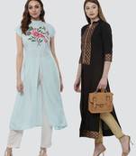 Combo Of Two Digital And Foil Print Kurtis