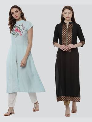 Combo Of Two Digital And Foil Print Kurtis 2