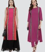 Combo Of Two Foil Print Kurtas