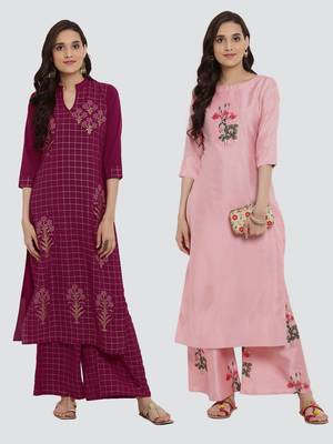Combo Of Two Digital And Foil Print Kurtas 1