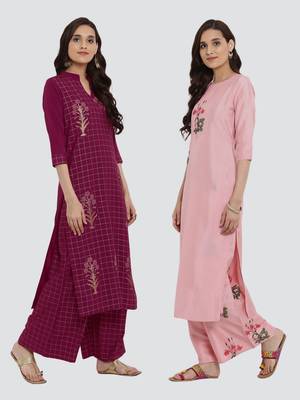 Combo Of Two Digital And Foil Print Kurtas 2