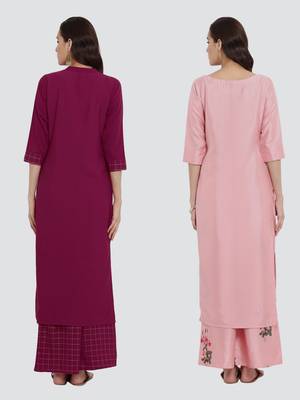 Combo Of Two Digital And Foil Print Kurtas 3