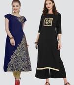 Combo Of Two Foil Print Kurtas