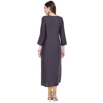 Grey printed rayon kurtas-and-kurtis 2