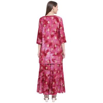 Maroon printed rayon kurtas-and-kurtis 2