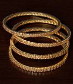 Champagne Stone Embellished Pair of Designer Bangles BD344