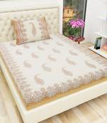 Cotton TC120 Hand Block Printed Ethnic Motif Single Bedsheet with One Pillow Cover