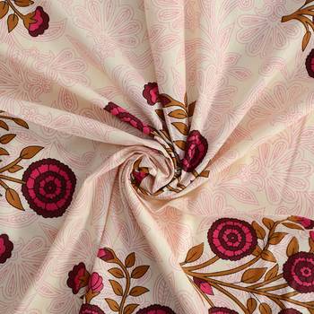 Jaipuri Cotton TC120 Hand Block Printed Floral Single Bedsheet with One Pillow Cover 4