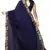 blue embroidered silk blend saree with blouse