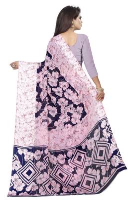 Pink woven satin saree with blouse 3