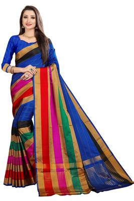multicolor woven banarasi saree with blouse 2