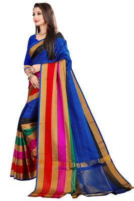 multicolor woven banarasi saree with blouse 3