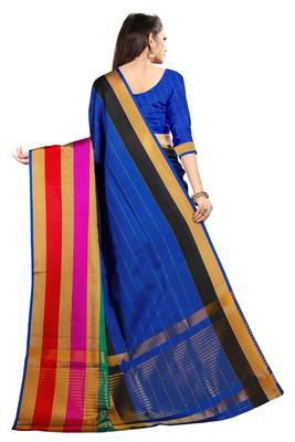 multicolor woven banarasi saree with blouse 4