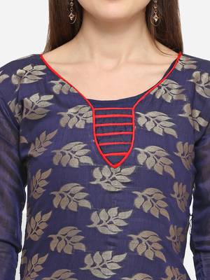 Navy-blue jacquard banarasi salwar 4